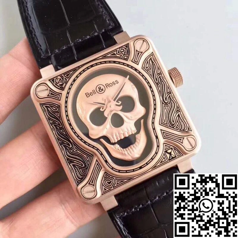 Bold Bell Ross BR 01 Skull Bronze Rose Gold and Black Dial 1524