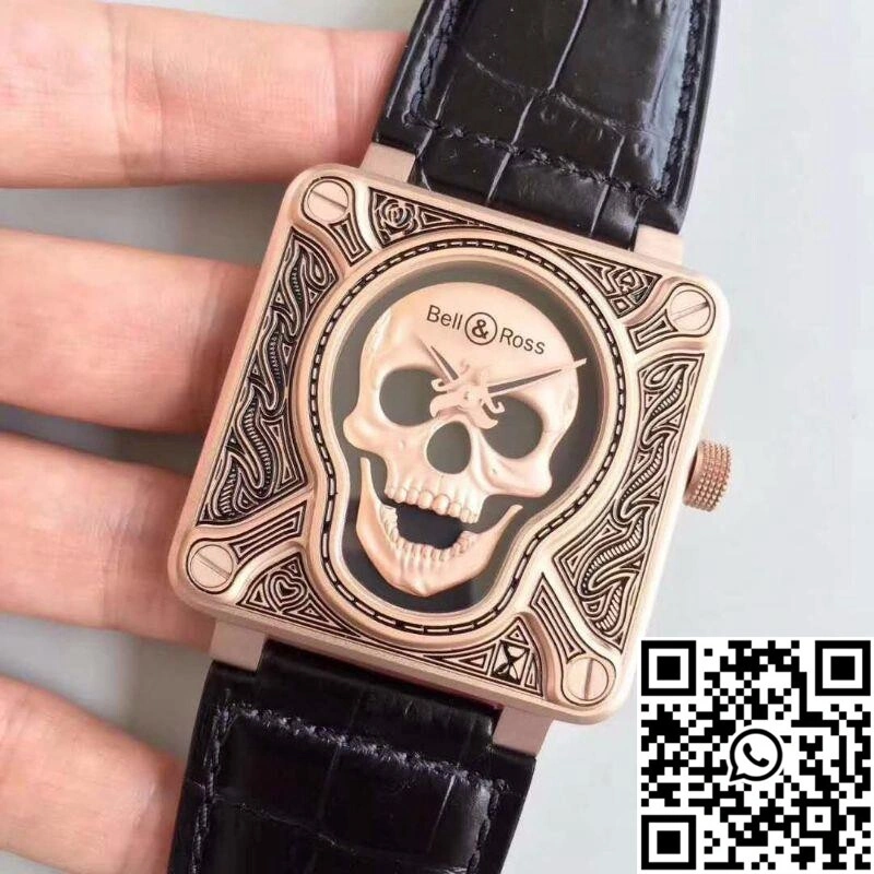 Bold Bell Ross BR 01 Skull Bronze Rose Gold and Black Dial 1524