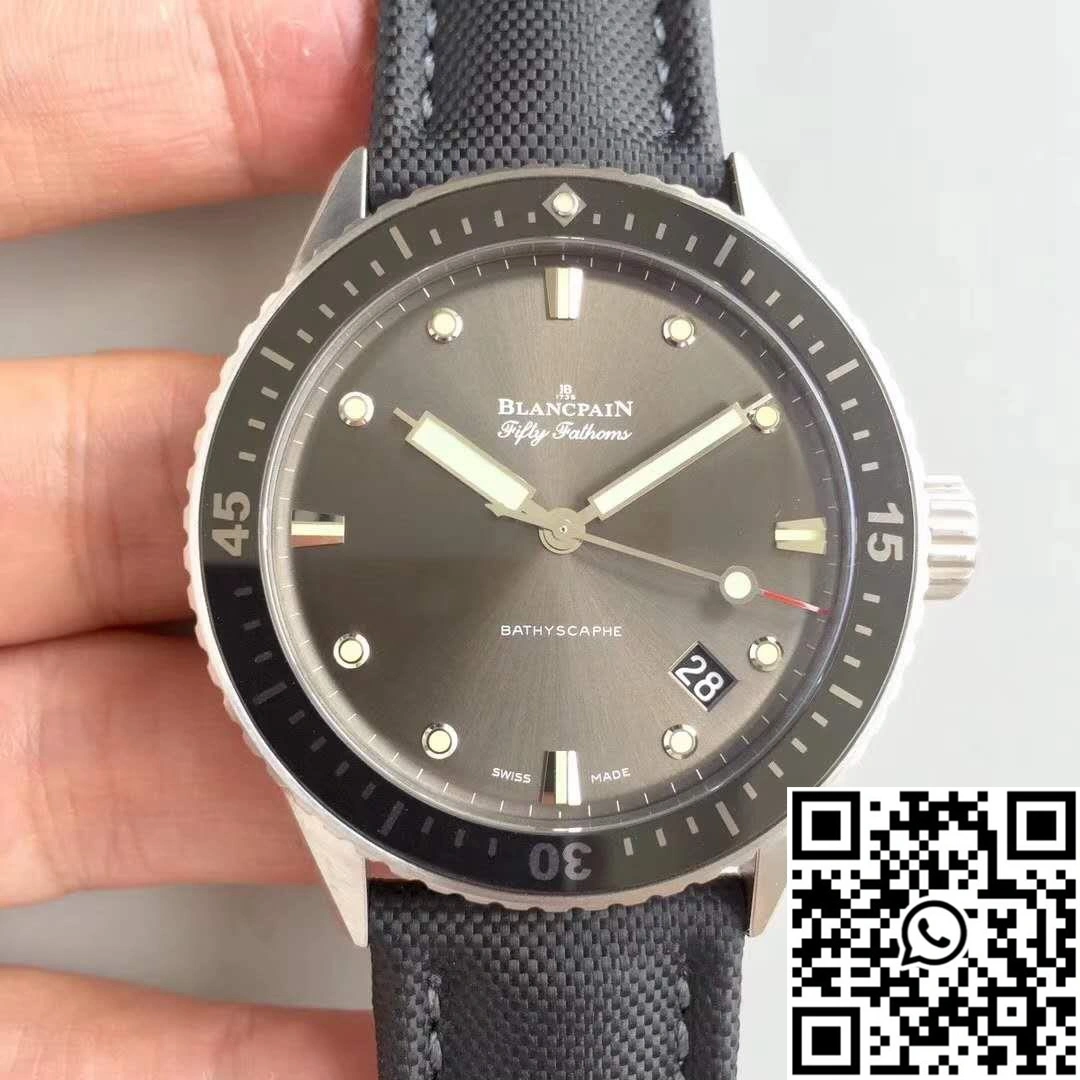 Premium Blancpain Fifty Fathoms Bathyscaphe 5000-1110-B52A ZF Factory Meteor Grey Dial 1543