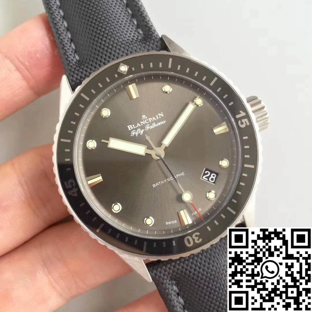 Premium Blancpain Fifty Fathoms Bathyscaphe 5000-1110-B52A ZF Factory Meteor Grey Dial 1543