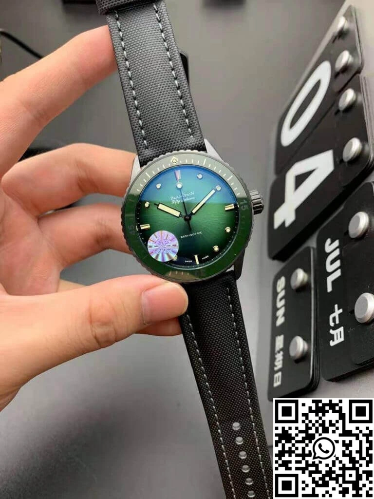 TimelessDesign Blancpain Fifty Fathoms Bathyscaphe Mokkarran 5005 0153 NABA GF Factory Green Dial 1549