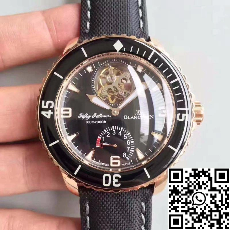 Blancpain Fifty Fathoms Tourbillon 5025-3630-52A Rose Gold Black Dial Neat 1545