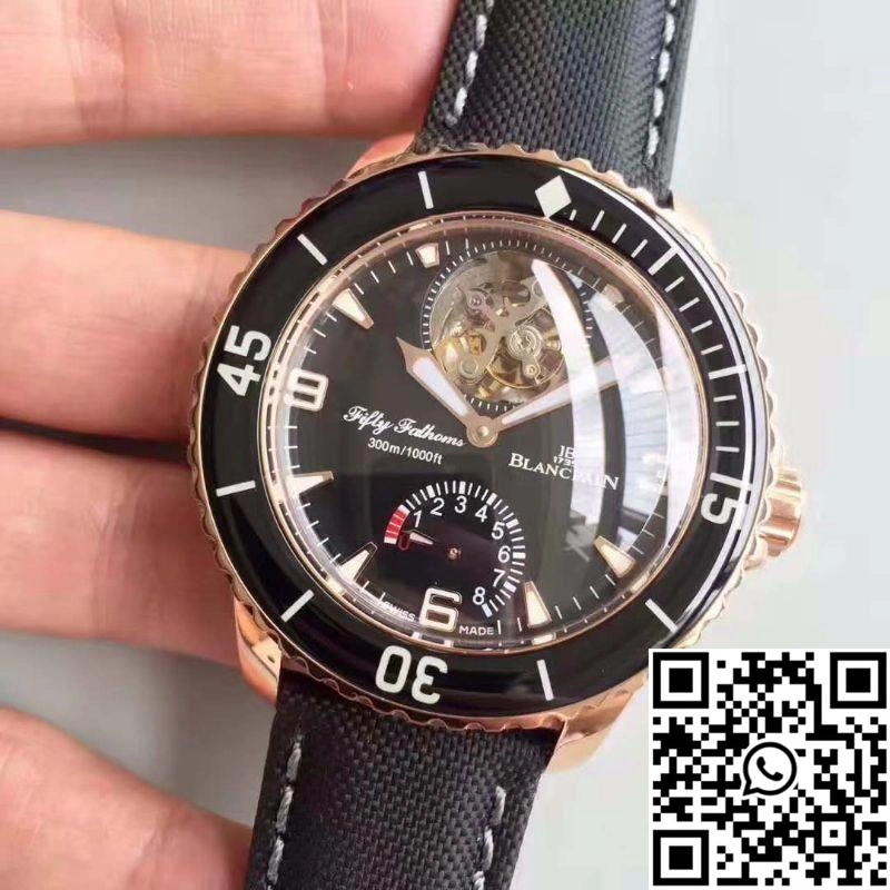 Blancpain Fifty Fathoms Tourbillon 5025-3630-52A Rose Gold Black Dial Neat 1545