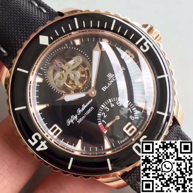 Blancpain Fifty Fathoms Tourbillon 5025-3630-52A Rose Gold Black Dial Neat 1545