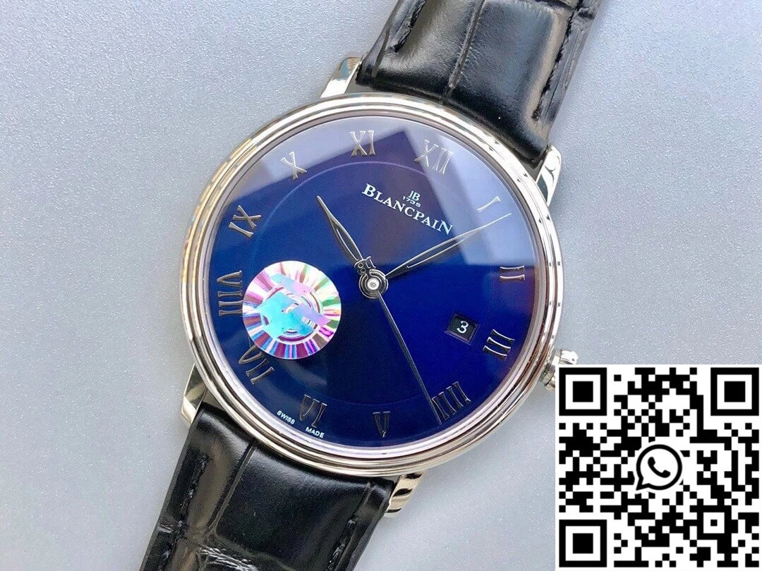 GoodFit Blancpain Villeret 6551-1127-55B ZF Factory Blue Dial 1564