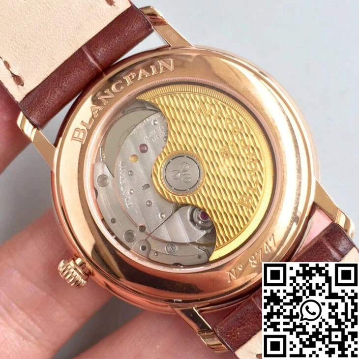Effortless Blancpain Villeret 6651-3642-55B ZF Factory Rose Gold White Dial 1556