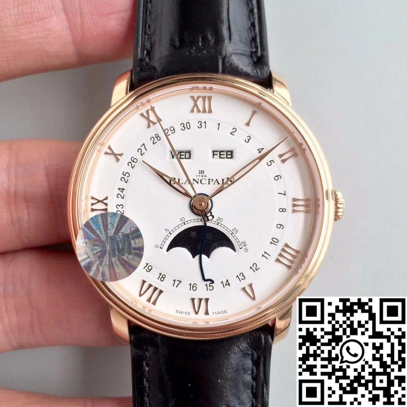 OdorResistant Blancpain Villeret 6654-3642-55B OM Factory White Dial 1553