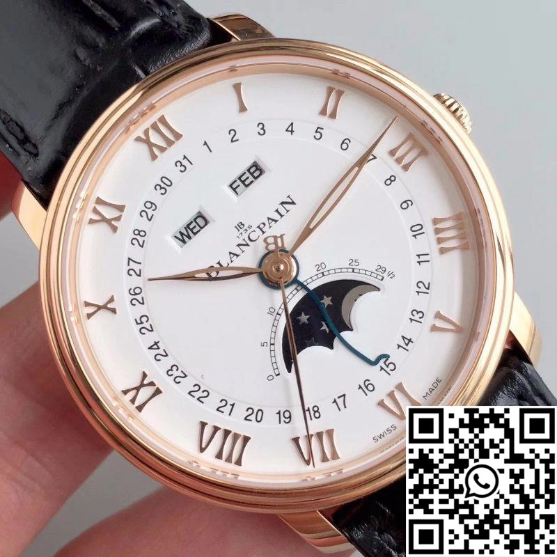 OdorResistant Blancpain Villeret 6654-3642-55B OM Factory White Dial 1553