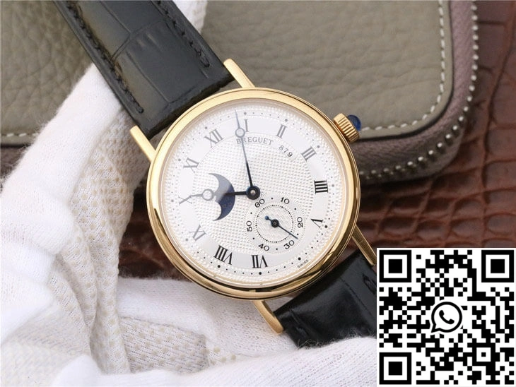 Breguet Classique Moonphase 4396 Yellow Gold White Dial Effortless 1573