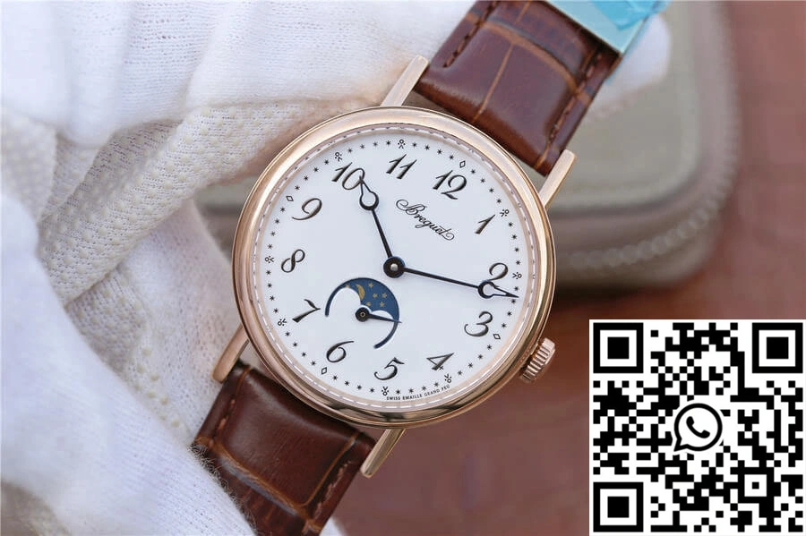 Breguet Classique Moonphase 9087BB TW Factory Rose Gold White Dial Practical 1572