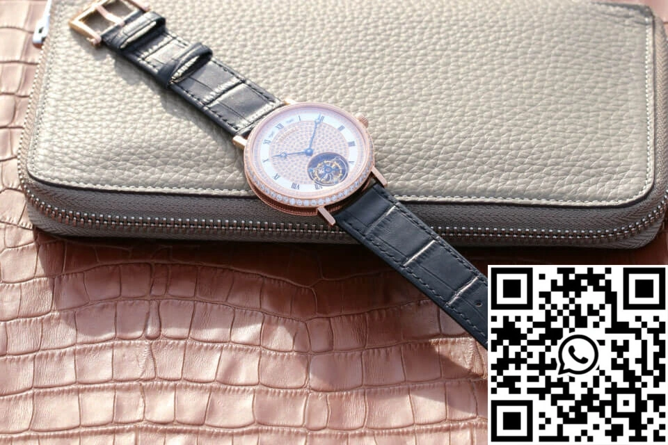 WaterResistant Breguet Classique Ultra-Thin Tourbillon Rose Gold Diamond Dial 1563