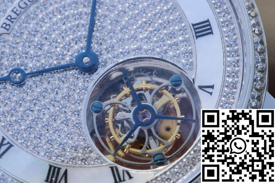 Unisex Breguet Classique Ultra-Thin Tourbillon Stainless Steel Diamond Dial 1574