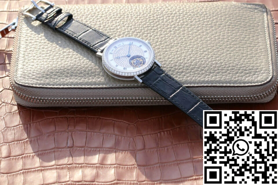 Unisex Breguet Classique Ultra-Thin Tourbillon Stainless Steel Diamond Dial 1574