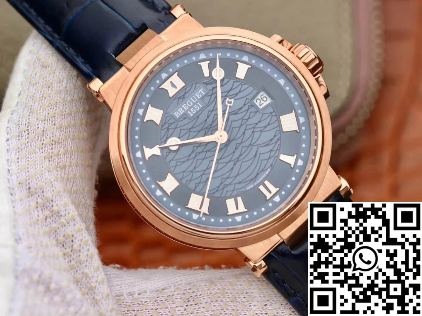 Modern Breguet Marine 5517 V9 Factory Rose Gold Blue Dial 1577