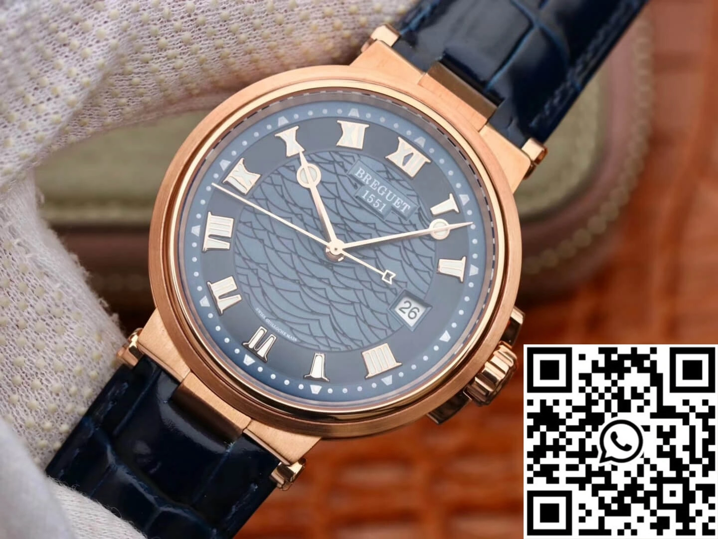 Modern Breguet Marine 5517 V9 Factory Rose Gold Blue Dial 1577