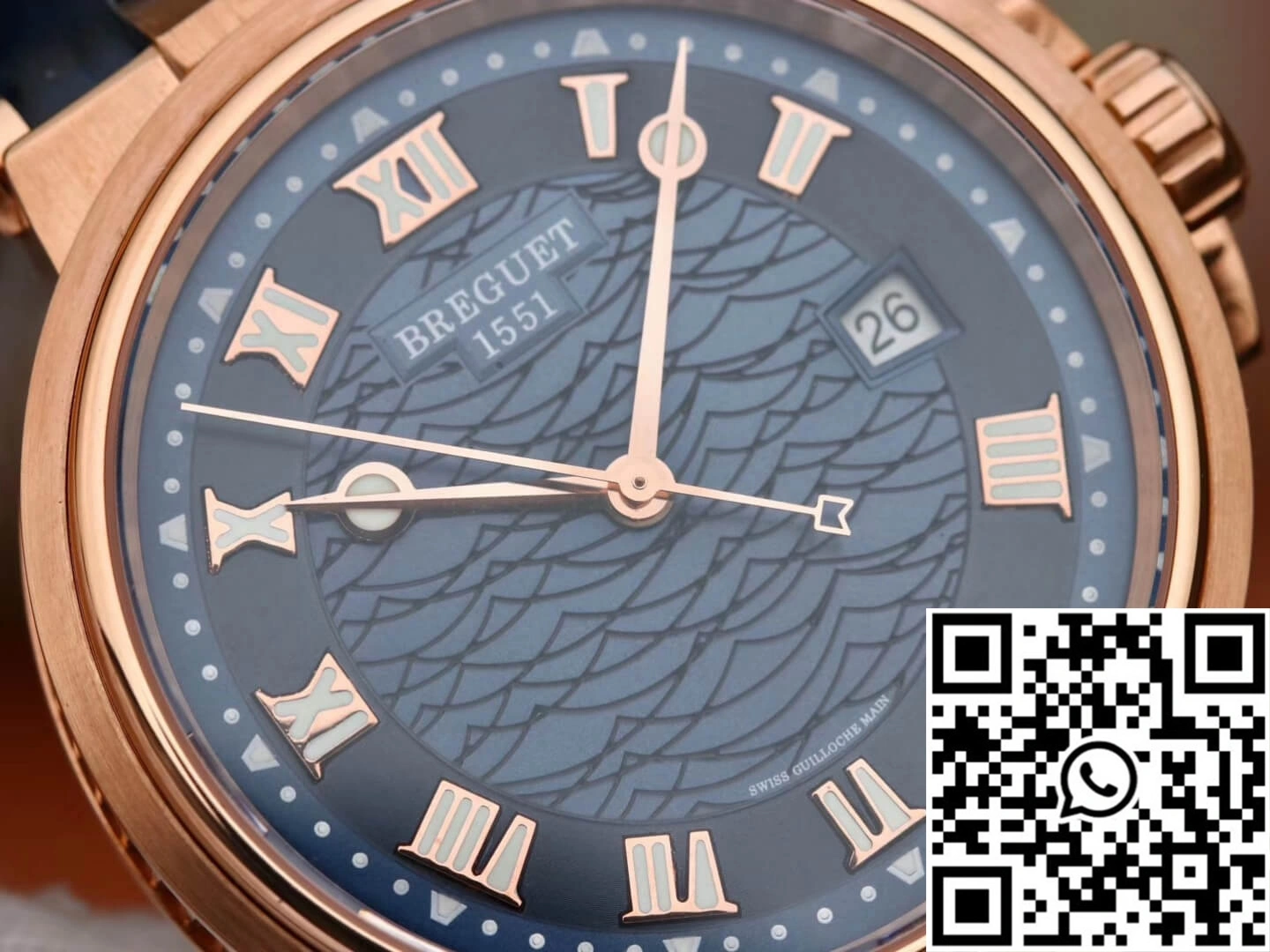 Modern Breguet Marine 5517 V9 Factory Rose Gold Blue Dial 1577
