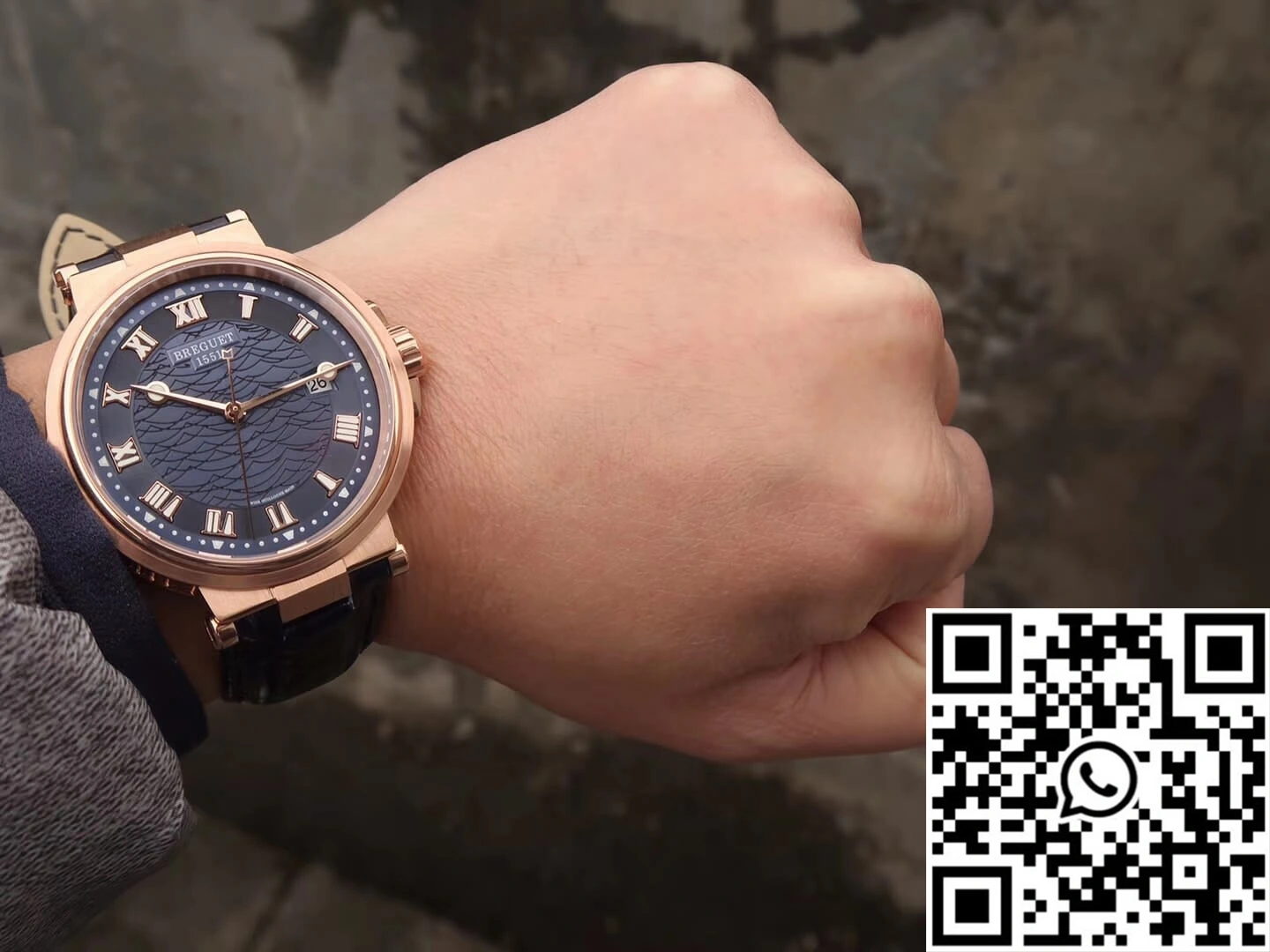 Modern Breguet Marine 5517 V9 Factory Rose Gold Blue Dial 1577