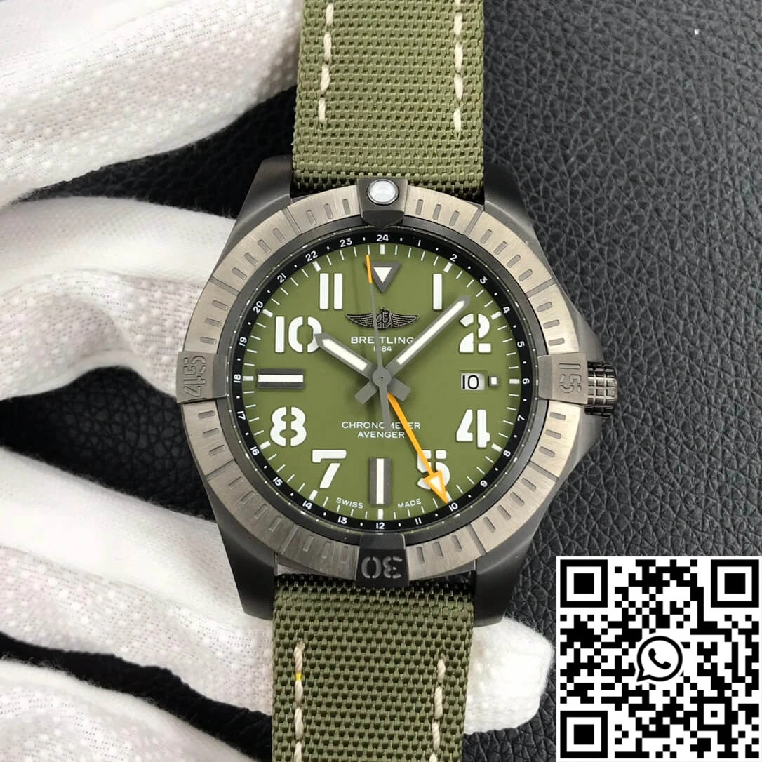 Reliable Breitling Avenger Automatic GMT 45 Night Mission V323952A1L1X1 GF Factory Green Dial 1582