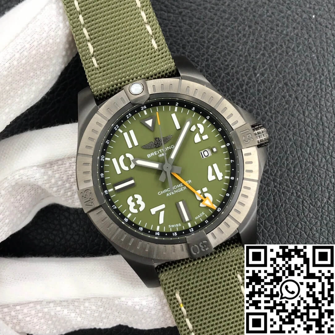 Reliable Breitling Avenger Automatic GMT 45 Night Mission V323952A1L1X1 GF Factory Green Dial 1582
