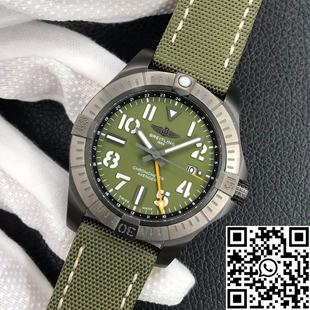 Reliable Breitling Avenger Automatic GMT 45 Night Mission V323952A1L1X1 GF Factory Green Dial 1582