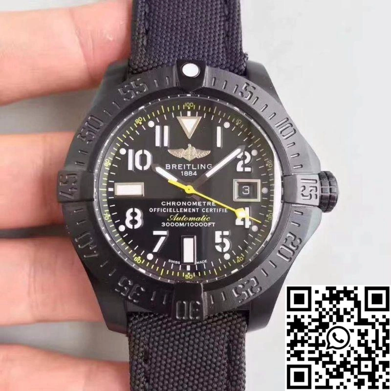 HighQuality Breitling Avenger Seawolf Blacksteel Code Yellow M17330B2 GF Factory Black Dial 1581