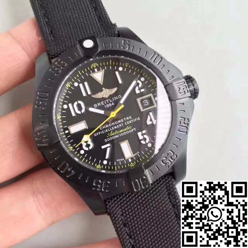 HighQuality Breitling Avenger Seawolf Blacksteel Code Yellow M17330B2 GF Factory Black Dial 1581