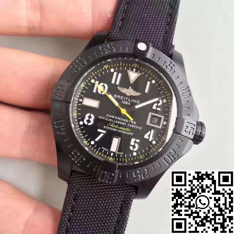 HighQuality Breitling Avenger Seawolf Blacksteel Code Yellow M17330B2 GF Factory Black Dial 1581