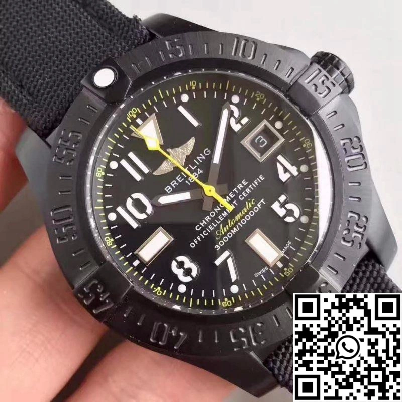 HighQuality Breitling Avenger Seawolf Blacksteel Code Yellow M17330B2 GF Factory Black Dial 1581