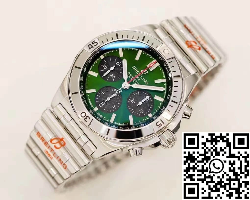 Breitling Chronomat AB01343A1L1A1 GF Factory Green Dial Refined 1589