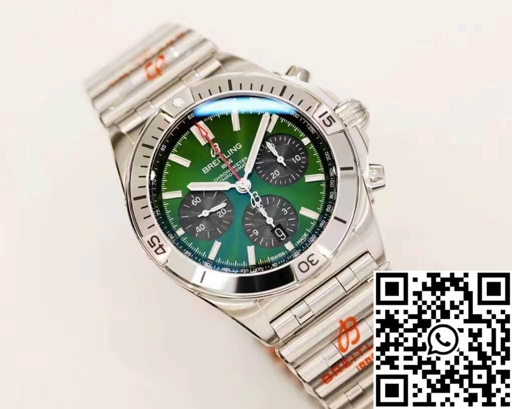 Breitling Chronomat AB01343A1L1A1 GF Factory Green Dial Refined 1589