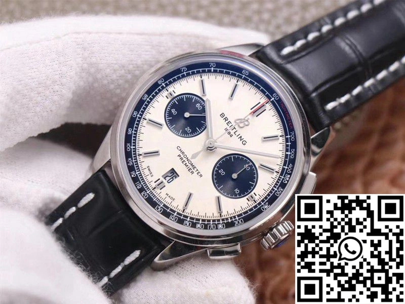 Durable Breitling PREMIER B01 Chronograph AB0118221G1P1 GF Factory Silver Dial 1600