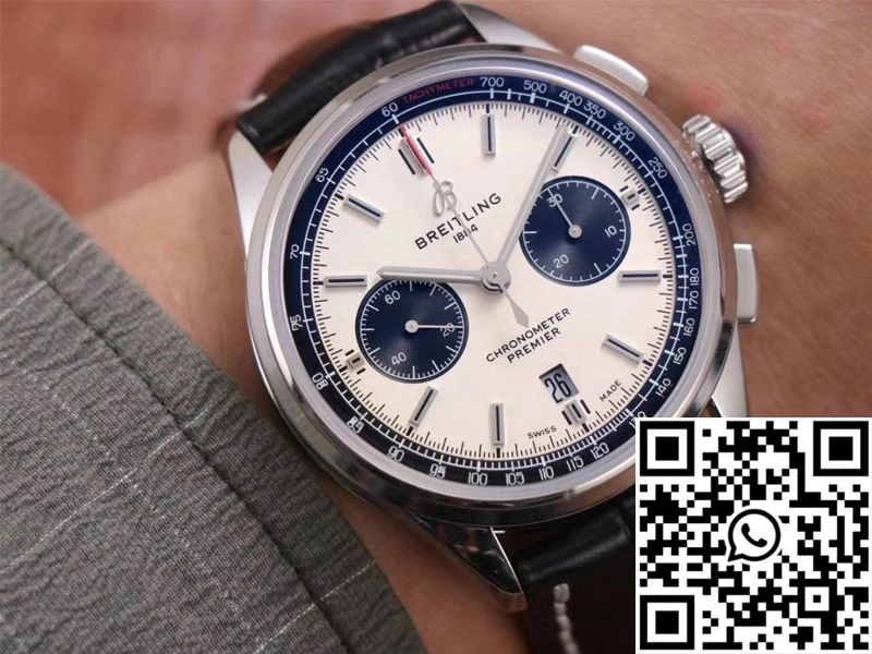 Durable Breitling PREMIER B01 Chronograph AB0118221G1P1 GF Factory Silver Dial 1600