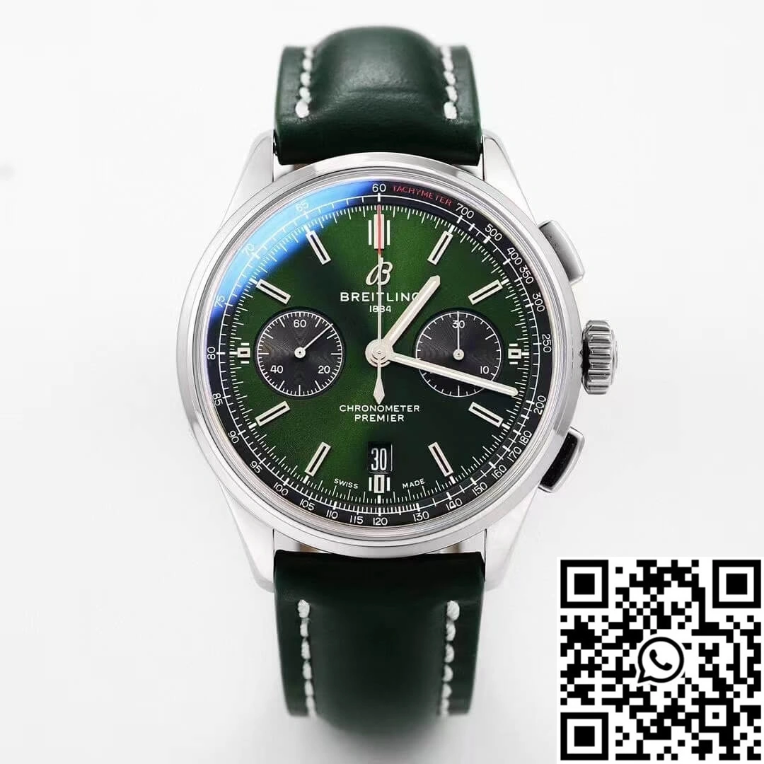 Modern Breitling Premier B01 Chronograph AB0118A11L1X1 GF Factory V2 Green Dial 1601