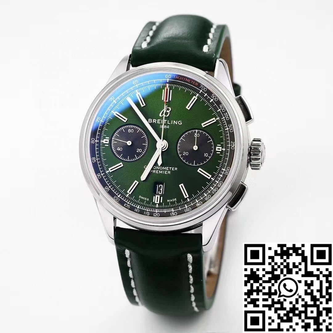 Modern Breitling Premier B01 Chronograph AB0118A11L1X1 GF Factory V2 Green Dial 1601