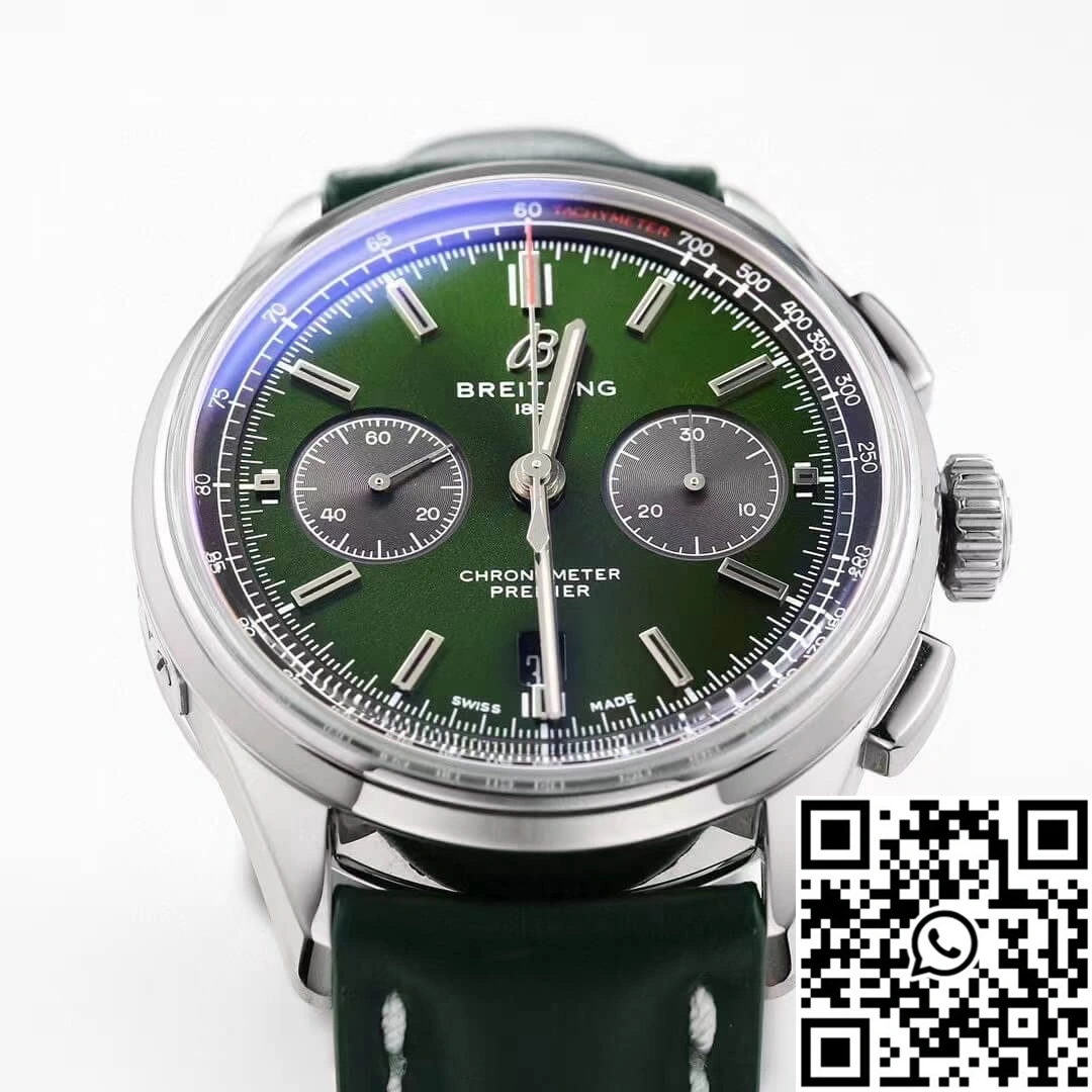 Modern Breitling Premier B01 Chronograph AB0118A11L1X1 GF Factory V2 Green Dial 1601