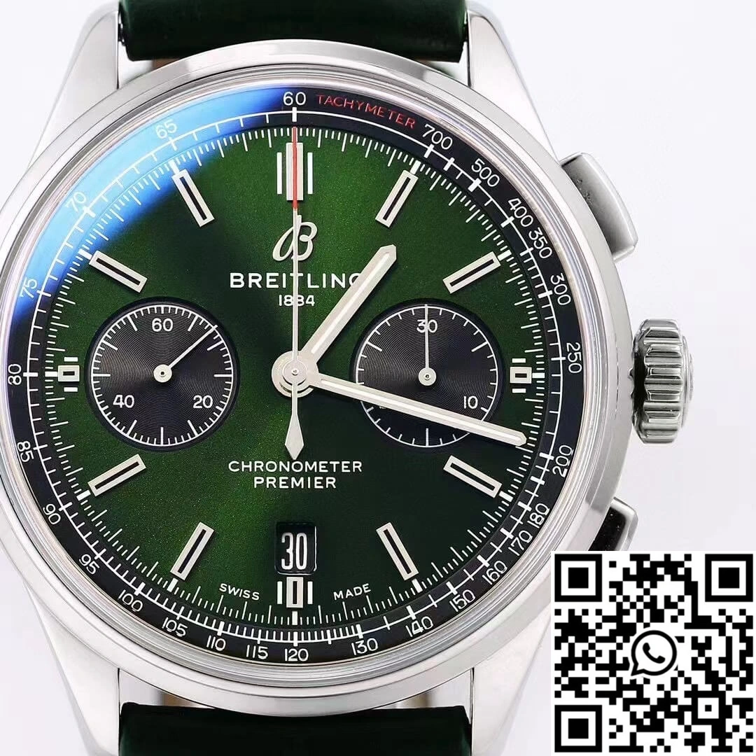Modern Breitling Premier B01 Chronograph AB0118A11L1X1 GF Factory V2 Green Dial 1601