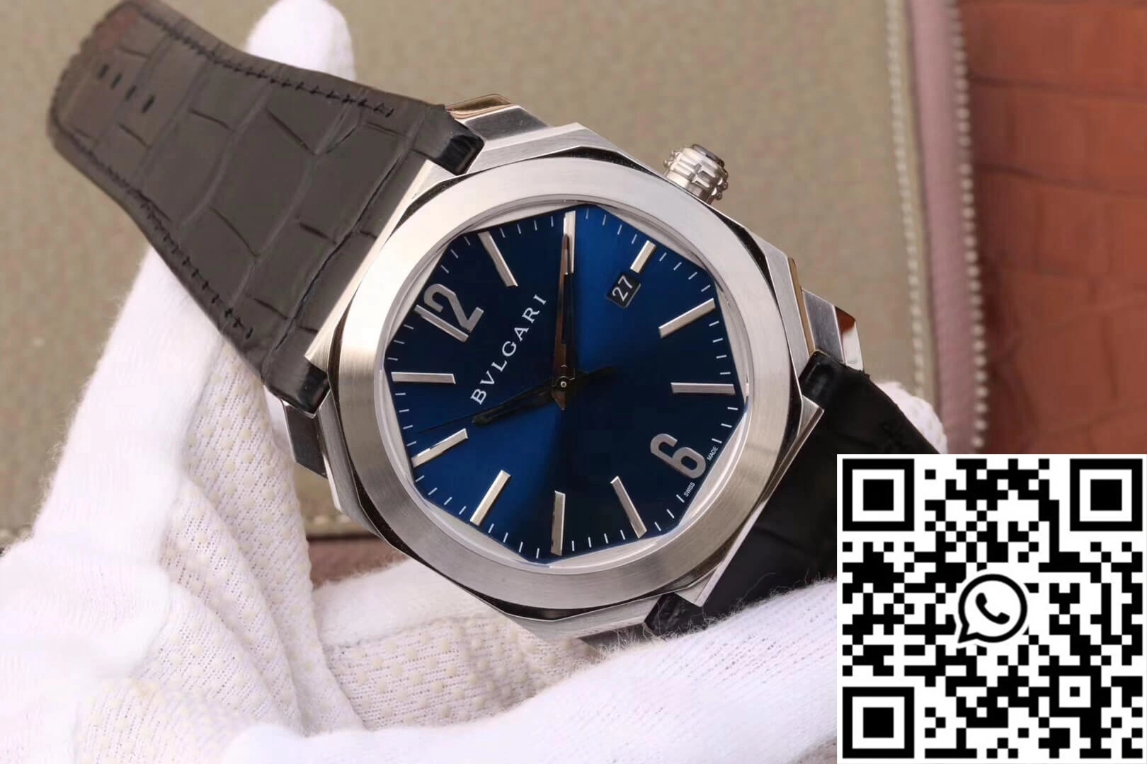 Packable Bvlgari Octo 102429 BGO38C3SLD Dark Blue Dial 1641