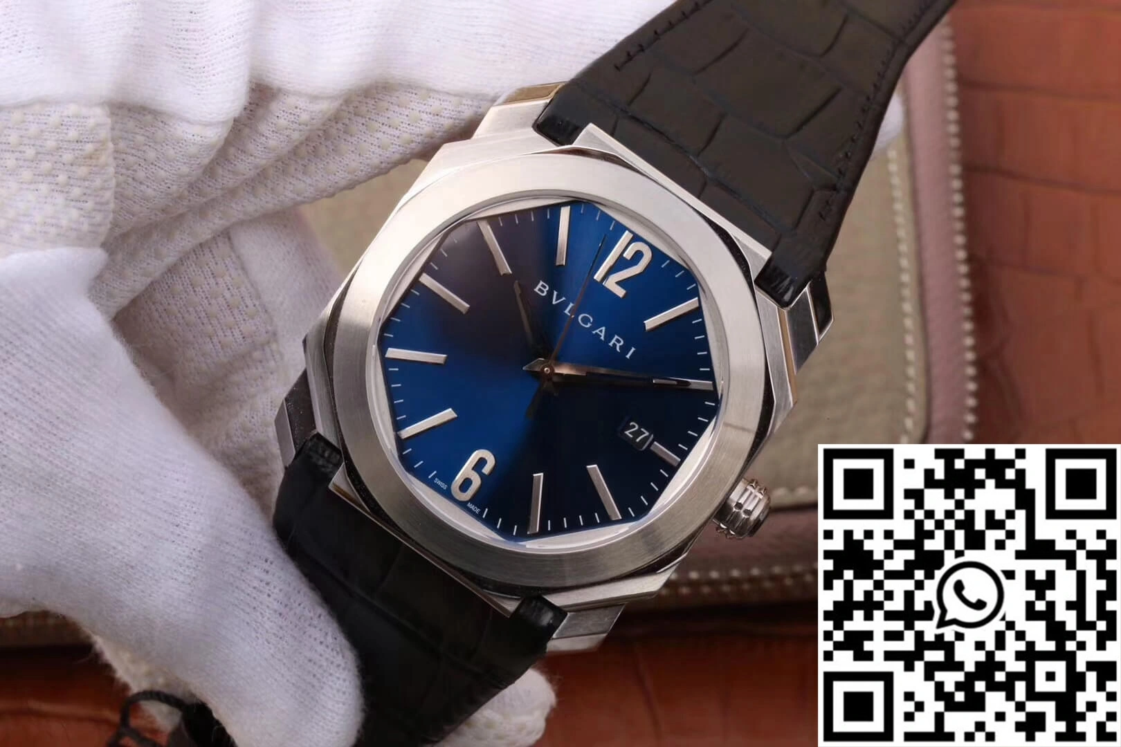 Packable Bvlgari Octo 102429 BGO38C3SLD Dark Blue Dial 1641