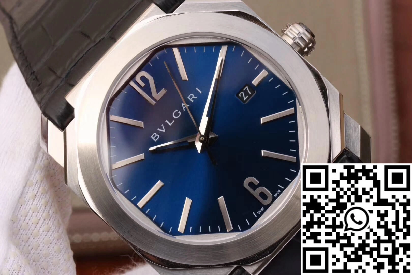 Packable Bvlgari Octo 102429 BGO38C3SLD Dark Blue Dial 1641