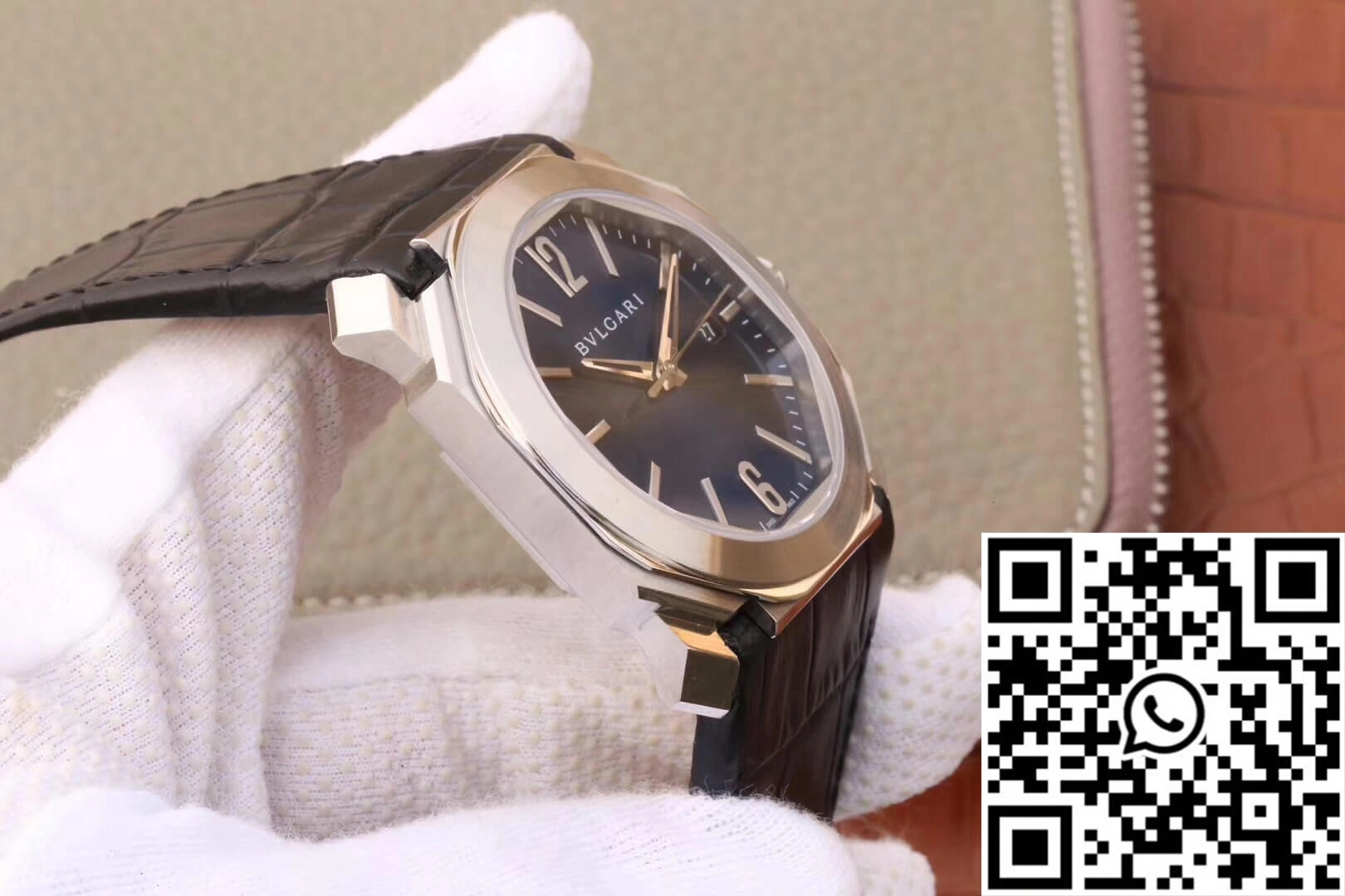 Packable Bvlgari Octo 102429 BGO38C3SLD Dark Blue Dial 1641