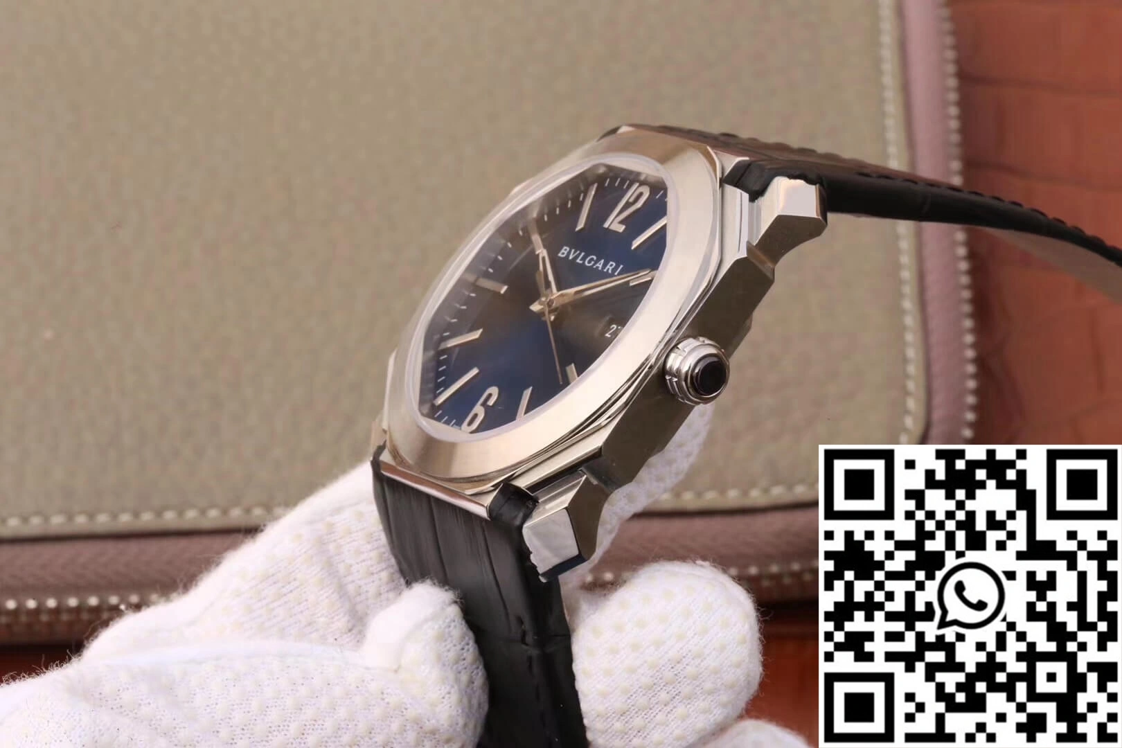 Packable Bvlgari Octo 102429 BGO38C3SLD Dark Blue Dial 1641
