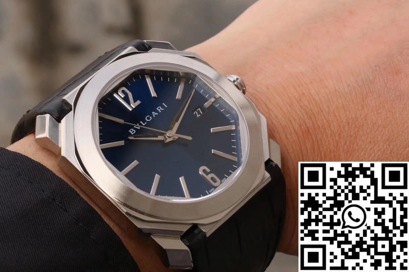 Packable Bvlgari Octo 102429 BGO38C3SLD Dark Blue Dial 1641