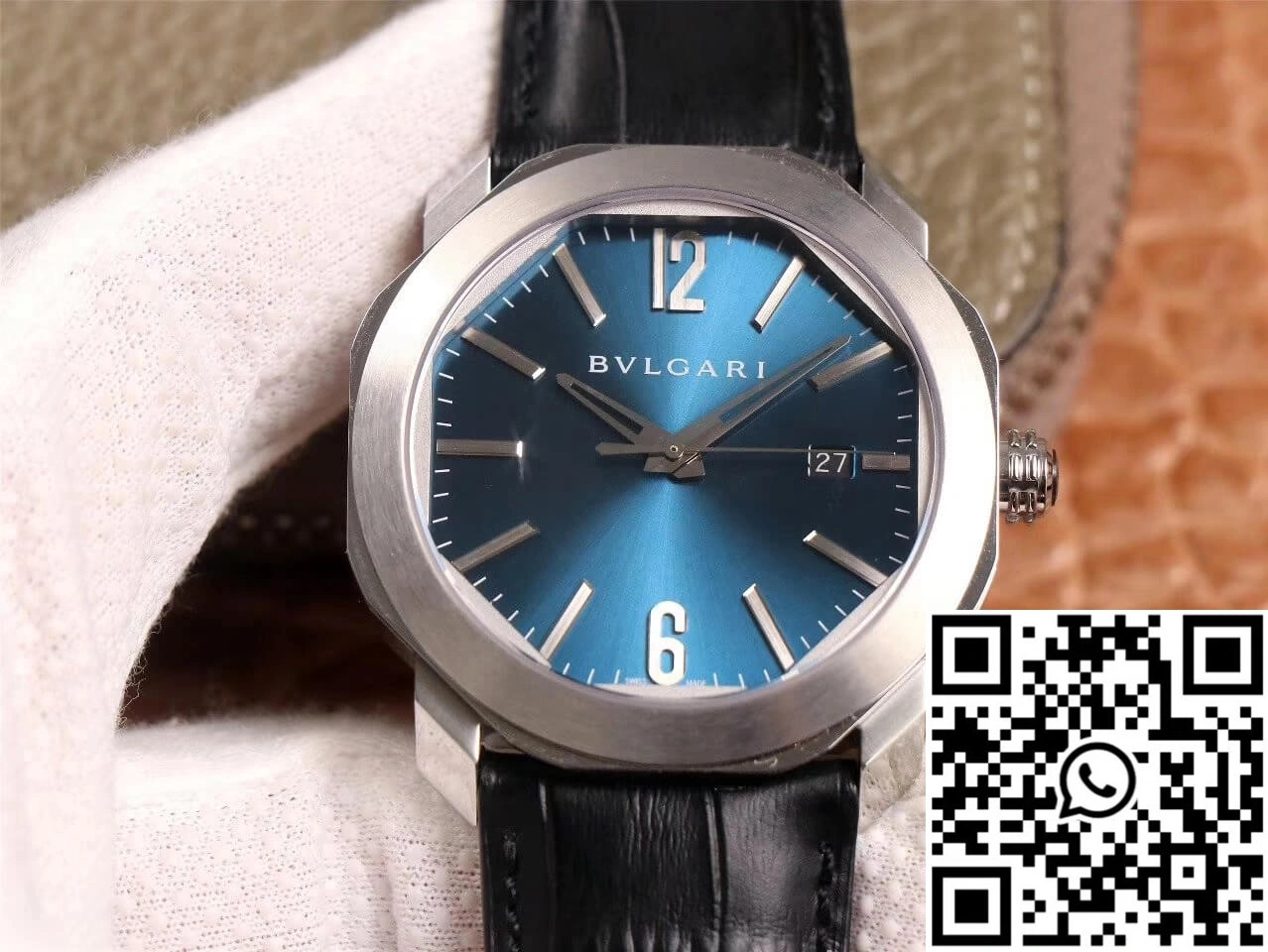Bvlgari Octo 102429 BV Factory Light Blue Dial Comfortable 1643