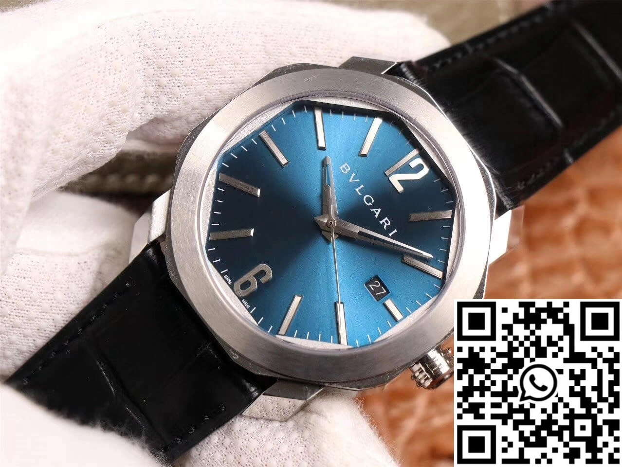 Bvlgari Octo 102429 BV Factory Light Blue Dial Comfortable 1643