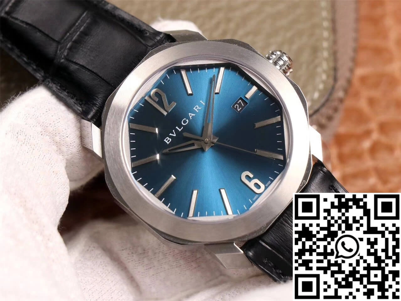 Bvlgari Octo 102429 BV Factory Light Blue Dial Comfortable 1643
