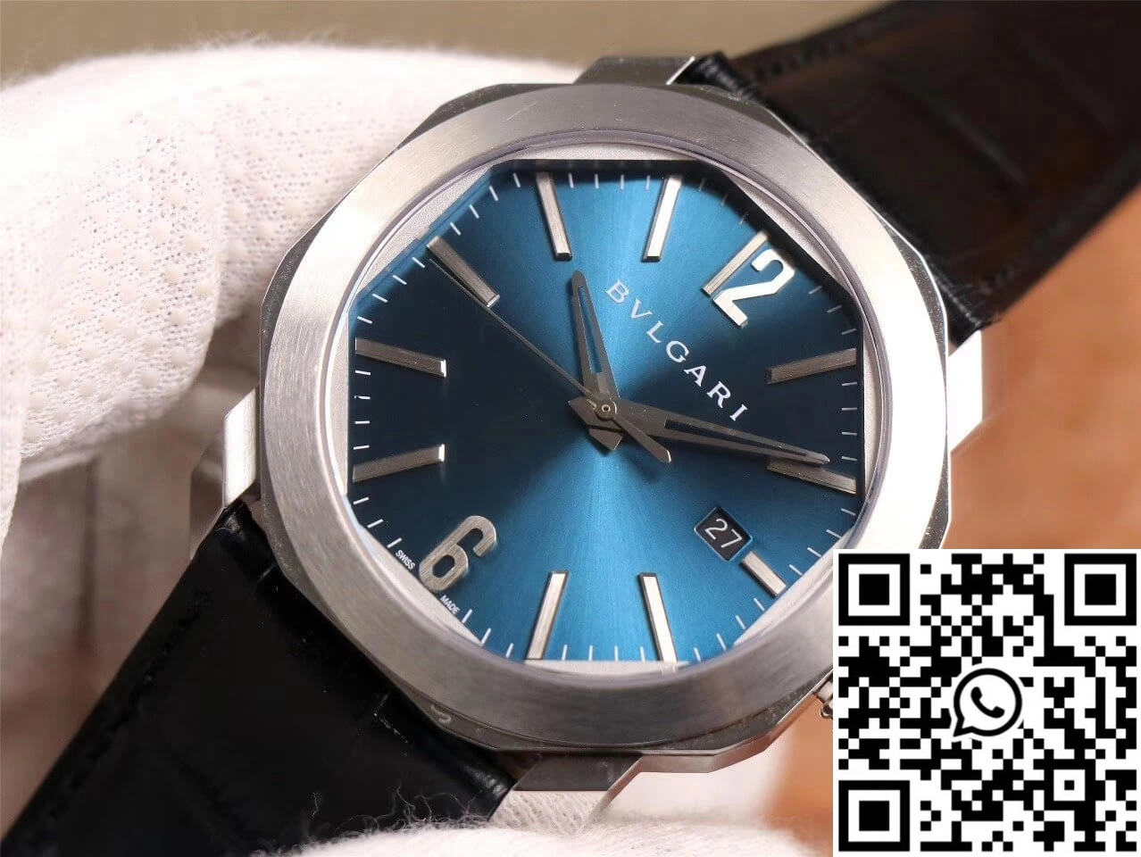 Bvlgari Octo 102429 BV Factory Light Blue Dial Comfortable 1643