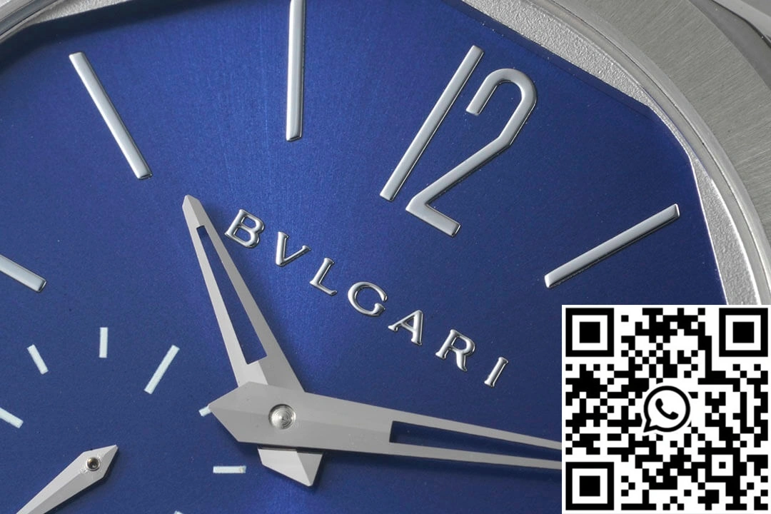 Sporty Bvlgari Octo Finissimo 103431 BV Factory Stainless Steel Blue Dial 1645