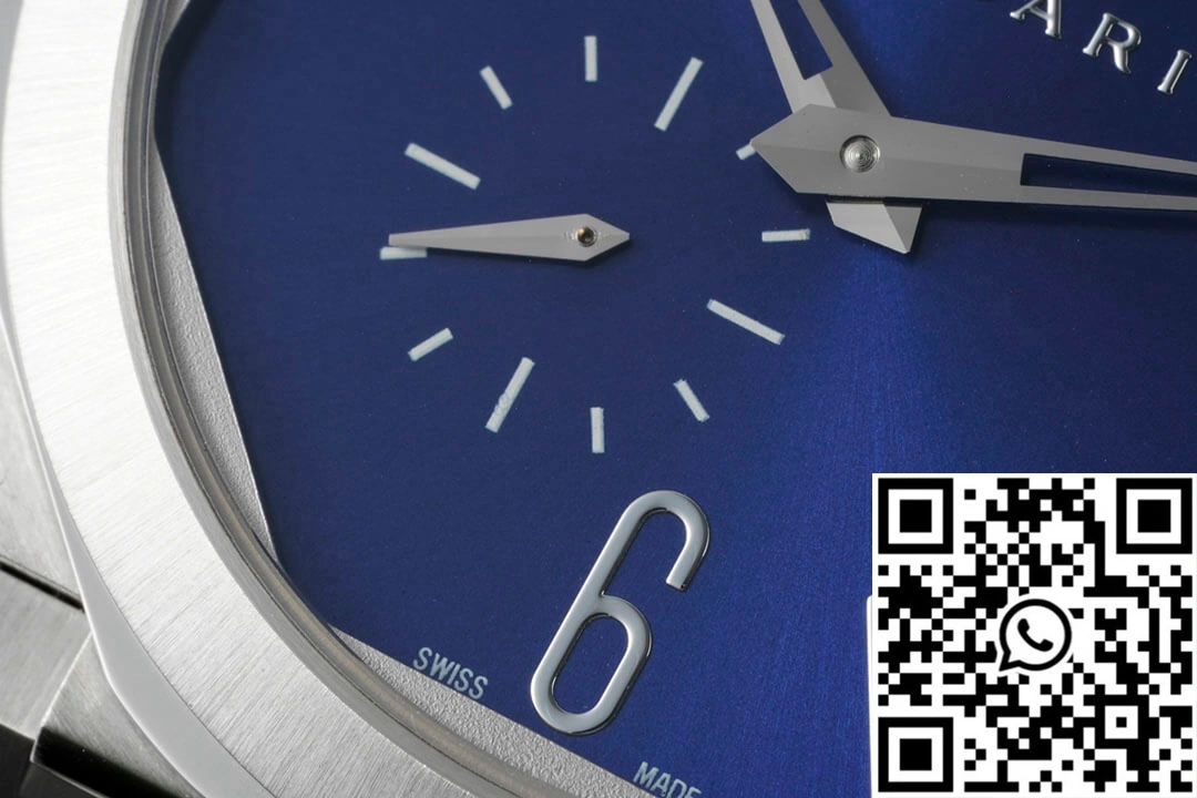 Sporty Bvlgari Octo Finissimo 103431 BV Factory Stainless Steel Blue Dial 1645