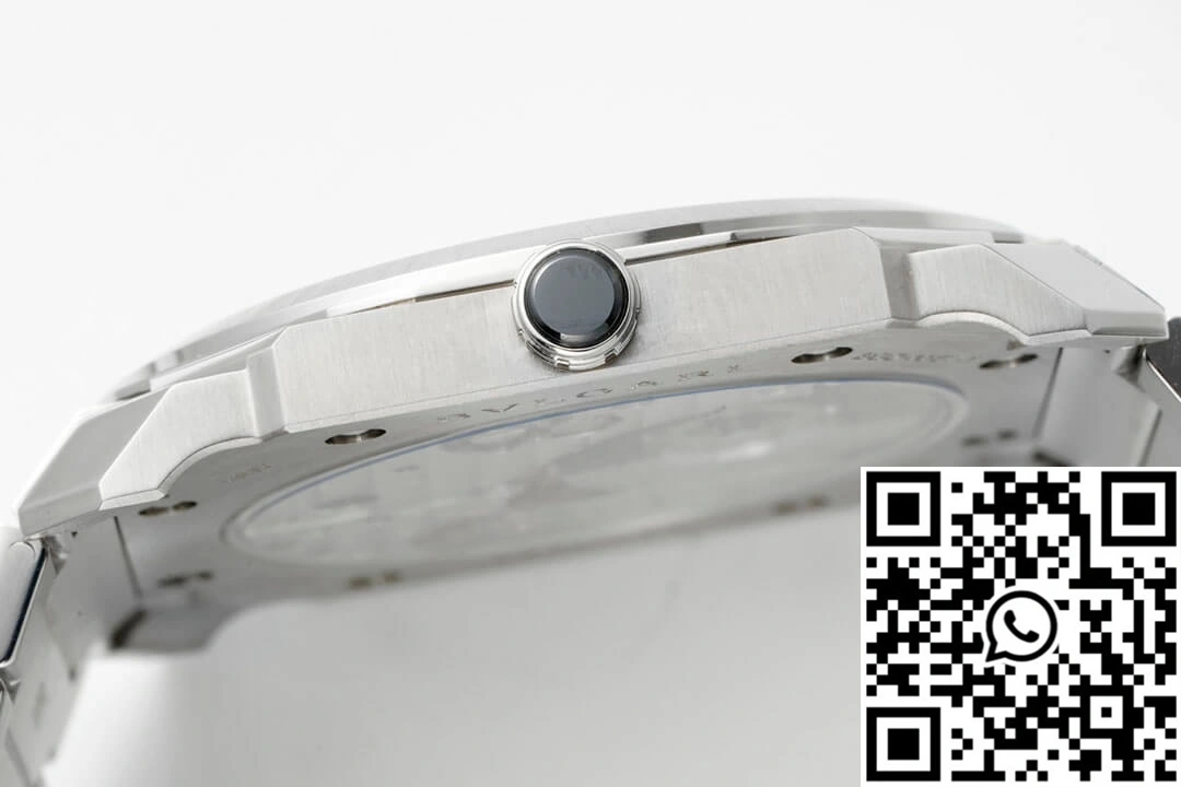 Sporty Bvlgari Octo Finissimo 103431 BV Factory Stainless Steel Blue Dial 1645