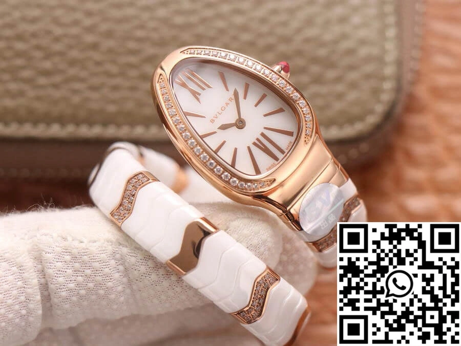 Resilient Bvlgari Serpenti 102202 BV Factory Rose Gold White Dial 1671